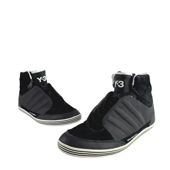 Adidas Y-3 Yohji Yamamoto Women's Black Gray Suede High Top Sneakers Shoes Sz 7